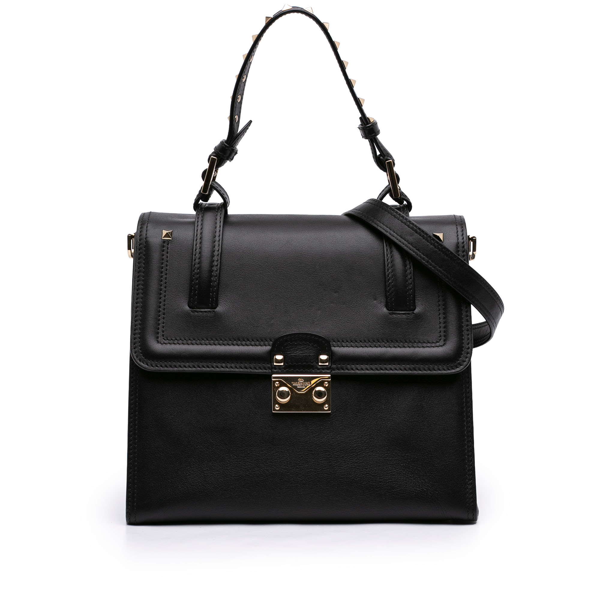 Pre-Loved Valentino Leather Rockstud Cabana Satchel